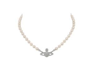 Buy Vivienne Westwood Mini Bas Relief Choker Platinum-Crystal-Pearl at Sasom – Authentic and Ready to Ship